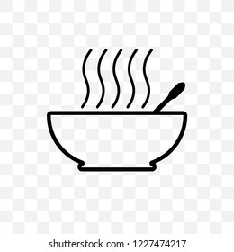 soup bowl vector linear icon isolated on transparent background, soup bowl transparency concept can be used for web and mobile