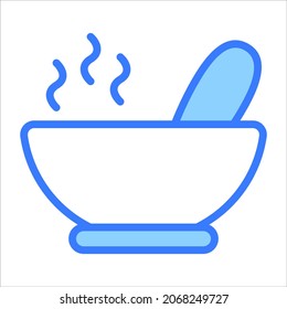 soup bowl vector outline icon. Modern colored outline symbols. Collection of traditional elements.