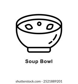 Soup Bowl vector  Outline icon style illustration. Symbol on White background EPS 10 File