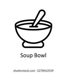 soup bowl Vector       outline Icons. Simple stock illustration stock