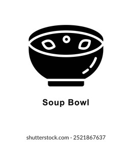 Soup Bowl vector Solid icon style illustration. Symbol on White background EPS 10 File