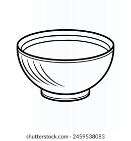 Soup bowl world line art vector illustration design