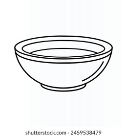 Soup bowl world line art vector illustration design