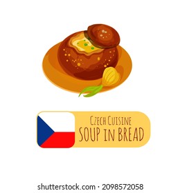Sopa con pan. Gastronomía de la República Checa