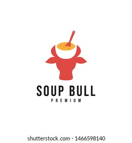 soup bull slogo vector icon illustration