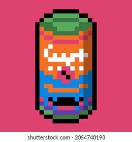 Soup Can Campbell Print Advertisement Pop Art 8bit Pixel Art