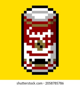 Soup Can Campbell Print Advertisment Andy Warhol Pop Art 8bit Pixel Art