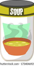 Sopa en lata, ilustración, vector sobre fondo blanco