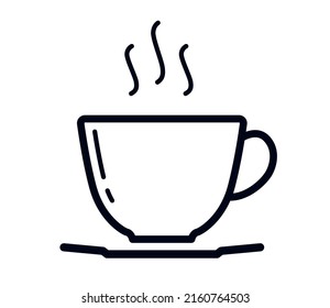 Soup coffee or tea line art symbol vector illustration icon