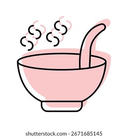 Soup color shadow thinline icon , vector, pixel perfect, illustrator file 