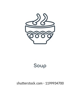 Soup concept line icon. Linear Soup concept outline symbol design. This simple element illustration can be used for web and mobile UI/UX.