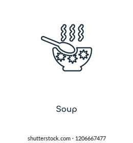 Soup concept line icon. Linear Soup concept outline symbol design. This simple element illustration can be used for web and mobile UI/UX.