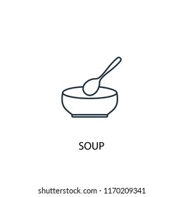 soup concept line icon. Simple element illustration. soup concept outline symbol design from Food set. Can be used for web and mobile UI/UX