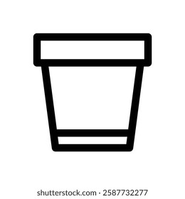 Soup container. Editable stroke vector icon.