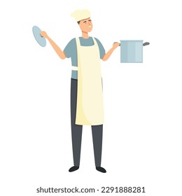 Soup cook icon cartoon vector. Family food. Home meal