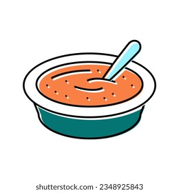 soup cooked carrot ingredient color icon vector. soup cooked carrot ingredient sign. isolated symbol illustration