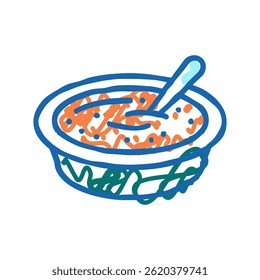 soup cooked carrot ingredient doodle icon sketch vector. soup cooked carrot ingredient sign. isolated symbol illustration