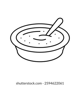 soup cooked carrot ingredient line icon vector. soup cooked carrot ingredient sign. isolated contour symbol black illustration