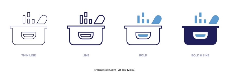 Soup cooking icon in 4 different styles. Thin Line, Line, Bold, and Bold Line. Duotone style. Editable stroke.