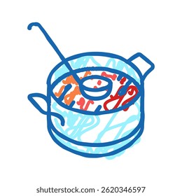 soup cooking from tomato doodle icon sketch vector. soup cooking from tomato sign. isolated symbol illustration