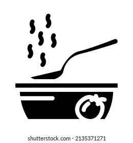 soup cooking from tomato glyph icon vector. soup cooking from tomato sign. isolated contour symbol black illustration