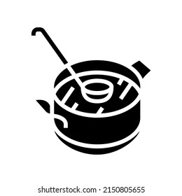 soup cooking from tomato glyph icon vector. soup cooking from tomato sign. isolated contour symbol black illustration