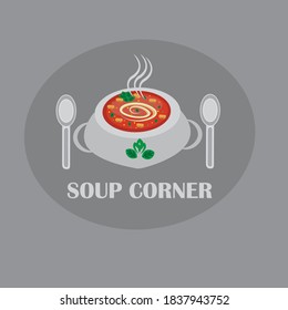 SOUP CORNER RESTURANT STYLE VECTOR LOGO DESIGN