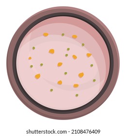 Soup cream bowl icon cartoon vector. Hot food. Vegetable plate