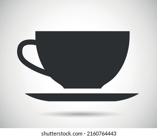 Soup and cup of hot drink vector icon