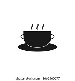 Copa de sopa, icono vectorial de comida caliente