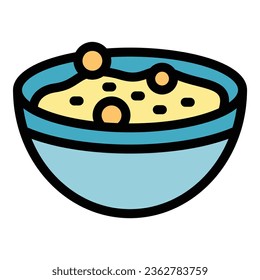 Soup diet icon outline vector. Run program. Care info color flat