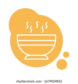soup dish block style icon vector illustration design