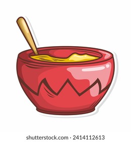 soup doodle art. hand draw illustration