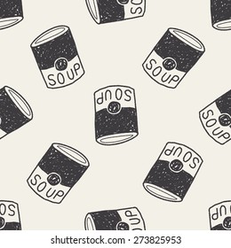 soup doodle seamless pattern background