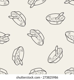 soup doodle seamless pattern background