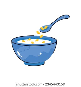 Sopa de doodle vectorial relleno contorno Sticker. archivo EPS 10