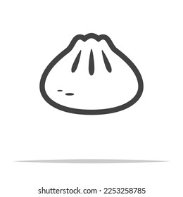 Soup dumpling outline icon transparent vector isolated