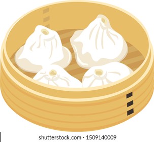 soup dumpling vector illustration on white background