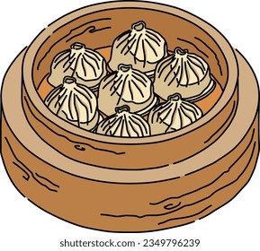 Suppenknödel xiaolongbao (ostchinesischer gedünsteter Knochen) _Skin + Farbe