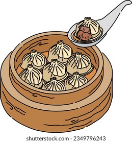 Suppenknödel xiaolongbao (ostchinesischer gedünsteter Knochen) _Skin + Farbe