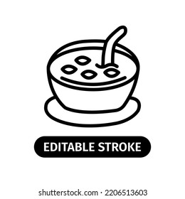 soltar icono de sopa trazo editable