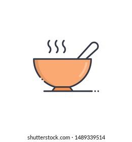 Soup Filled outline vector illustration. Food & Drinks style icon.