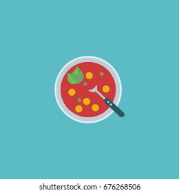 Soup Flat Icon Element. Vector Illustration Of Broth Flat Soup Icon Isolated On Clean Background.