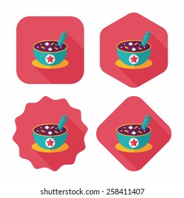 soup flat icon with long shadow,eps10