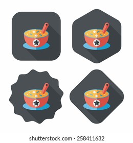 soup flat icon with long shadow,eps10