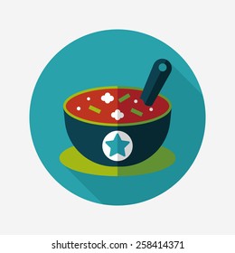 soup flat icon with long shadow,eps10
