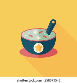 soup flat icon with long shadow,eps10