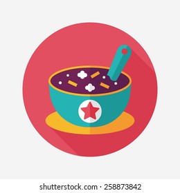 soup flat icon with long shadow,eps10
