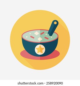 soup flat icon with long shadow,eps10
