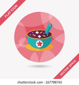 soup flat icon with long shadow,eps10